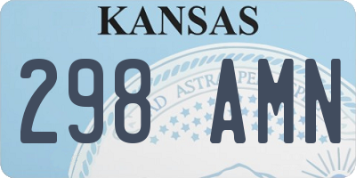 KS license plate 298AMN