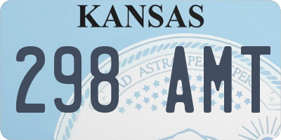 KS license plate 298AMT