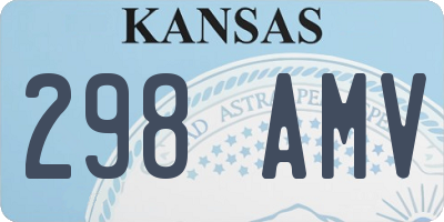 KS license plate 298AMV