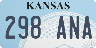 KS license plate 298ANA