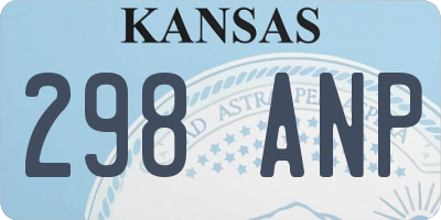 KS license plate 298ANP