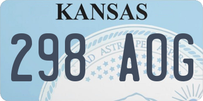 KS license plate 298AOG