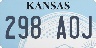 KS license plate 298AOJ
