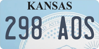 KS license plate 298AOS