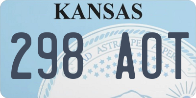 KS license plate 298AOT