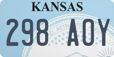 KS license plate 298AOY