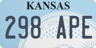 KS license plate 298APE