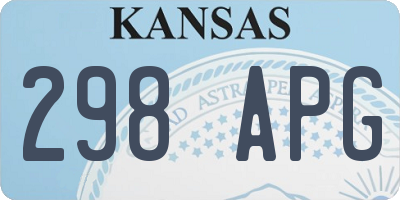 KS license plate 298APG