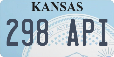 KS license plate 298API
