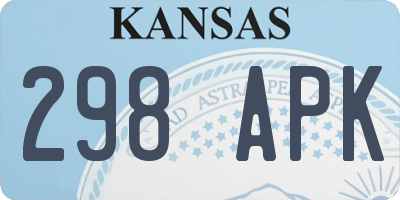 KS license plate 298APK