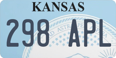 KS license plate 298APL