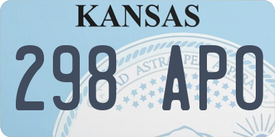KS license plate 298APO