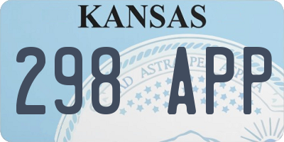 KS license plate 298APP