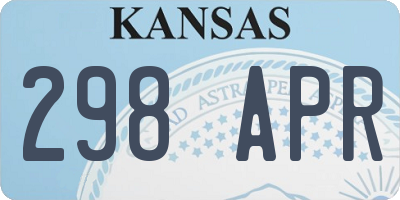 KS license plate 298APR