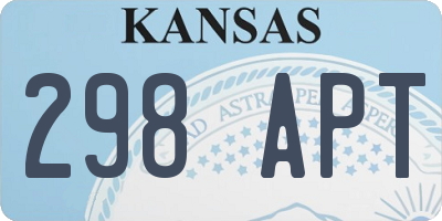 KS license plate 298APT
