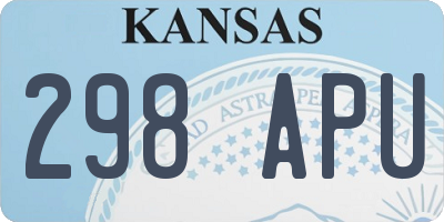 KS license plate 298APU