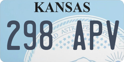 KS license plate 298APV