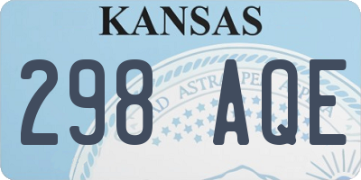 KS license plate 298AQE