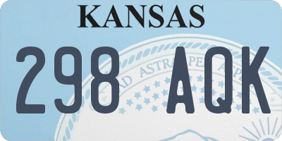 KS license plate 298AQK