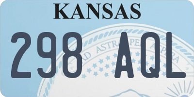KS license plate 298AQL