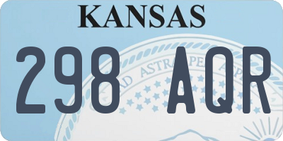 KS license plate 298AQR