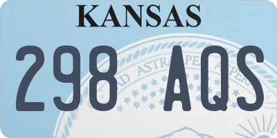 KS license plate 298AQS