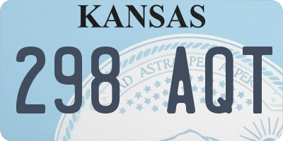 KS license plate 298AQT