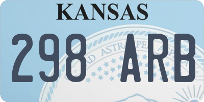 KS license plate 298ARB