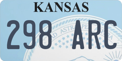 KS license plate 298ARC