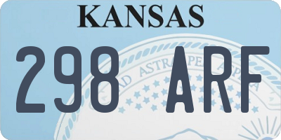 KS license plate 298ARF
