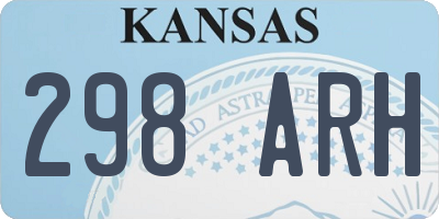 KS license plate 298ARH