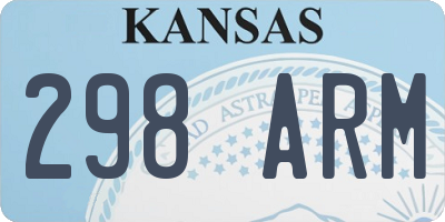 KS license plate 298ARM