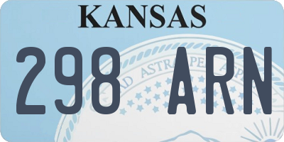 KS license plate 298ARN