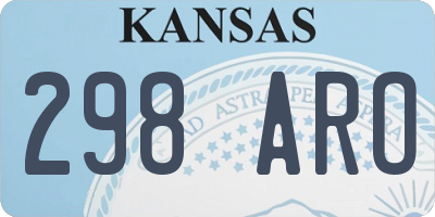 KS license plate 298ARO