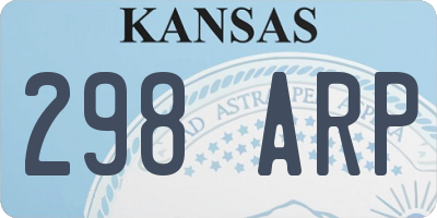 KS license plate 298ARP