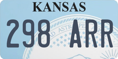 KS license plate 298ARR
