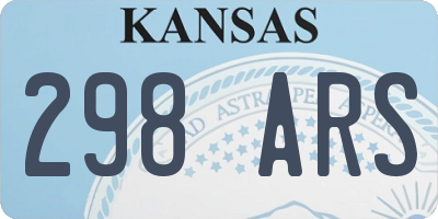 KS license plate 298ARS