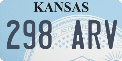 KS license plate 298ARV