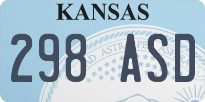KS license plate 298ASD