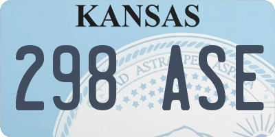 KS license plate 298ASE