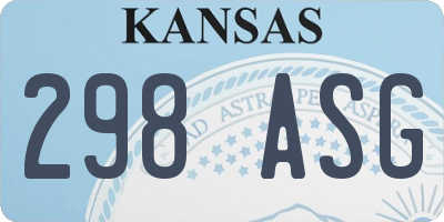 KS license plate 298ASG