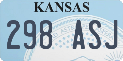 KS license plate 298ASJ