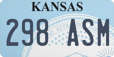 KS license plate 298ASM