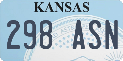 KS license plate 298ASN