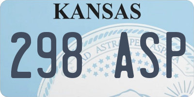 KS license plate 298ASP