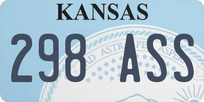 KS license plate 298ASS