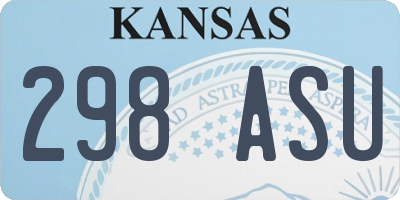 KS license plate 298ASU