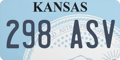 KS license plate 298ASV