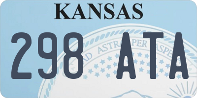 KS license plate 298ATA