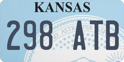 KS license plate 298ATB